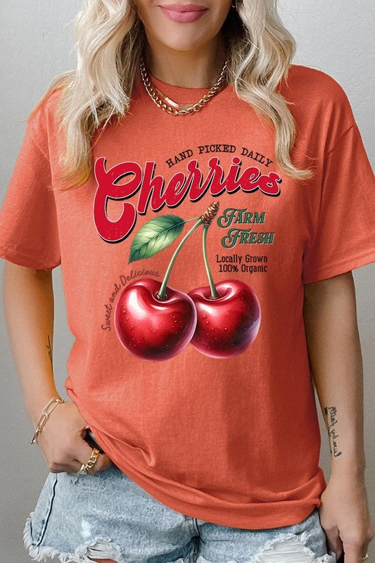 Farm Fresh Cherries Graphic Heavyweight Tee