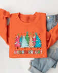 Colorful Christmas Trees Graphic Fleece Sweatshirt