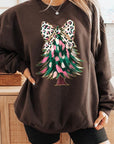 Faux Glitter Colorful Christmas Tree Sweatshirts