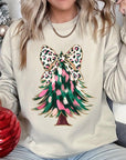 Faux Glitter Colorful Christmas Tree Sweatshirts