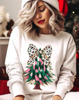 Faux Glitter Colorful Christmas Tree Sweatshirts