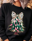 Faux Glitter Colorful Christmas Tree Sweatshirts