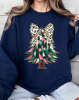 Faux Glitter Colorful Christmas Tree Sweatshirts