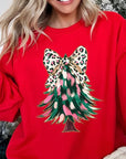 Faux Glitter Colorful Christmas Tree Sweatshirts