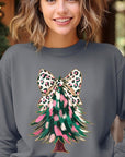 Faux Glitter Colorful Christmas Tree Sweatshirts