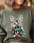 Faux Glitter Colorful Christmas Tree Sweatshirts