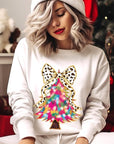 Faux Glitter Colorful Christmas Tree Sweatshirts