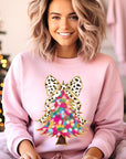 Faux Glitter Colorful Christmas Tree Sweatshirts