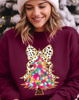 Faux Glitter Colorful Christmas Tree Sweatshirts