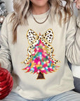 Faux Glitter Colorful Christmas Tree Sweatshirts