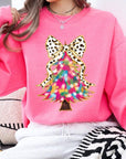 Faux Glitter Colorful Christmas Tree Sweatshirts