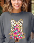 Faux Glitter Colorful Christmas Tree Sweatshirts