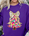 Faux Glitter Colorful Christmas Tree Sweatshirts