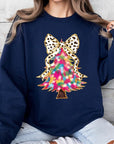 Faux Glitter Colorful Christmas Tree Sweatshirts