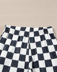 Checkered High Rise Flared Pants