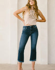 Artemis Vintage Corset High Rise Crop Flare Jeans