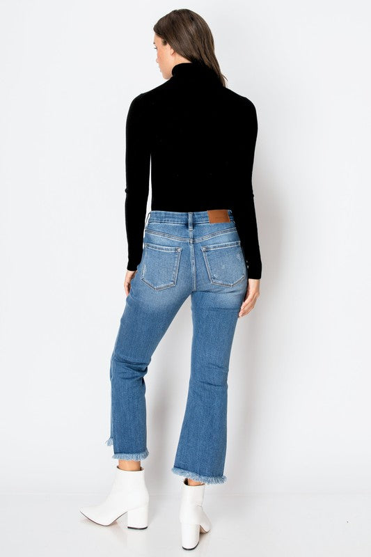 Artemis Vintage Corset High Rise Crop Flare Jeans