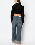 Artemis Vintage Tummy Control High Rise Cuffed A Wide Leg Jeans