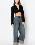 Artemis Vintage Tummy Control High Rise Cuffed A Wide Leg Jeans