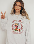 Cowgirl Christmas Club Cozy Crewneck Sweatshirt