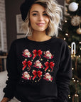 Christmas Santa Red Bow Holiday Sweatshirt