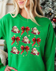 Christmas Santa Red Bow Holiday Sweatshirt