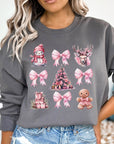 Christmas Pink Snowman Pink Bow Sweatshirt