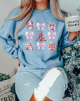 Christmas Pink Snowman Pink Bow Sweatshirt