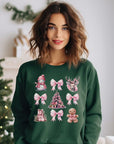 Christmas Pink Snowman Pink Bow Sweatshirt