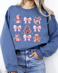 Christmas Pink Snowman Pink Bow Sweatshirt