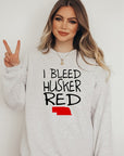 I Bleed Husker Red Cozy Graphic Sweatshirt