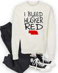 I Bleed Husker Red Cozy Graphic Sweatshirt