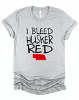 I Bleed Husker Red Graphic Crew Neck Tee