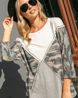 e Luna PLUS Camo Color Block Top