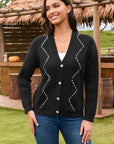 Cable Knit Contrast Chunky Sweater Cardigans