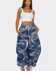 Urban Chic Drawstring Denim Cargo Pants by Athina