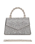 Statement Rhinestone Top Handle Clutch Bag