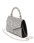 Statement Rhinestone Top Handle Clutch Bag