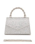 Statement Rhinestone Top Handle Clutch Bag