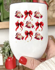 Christmas Santa Red Bow Holiday Wine Cup