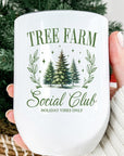 Christmas Tree Farm Green Holiday Wine Cup