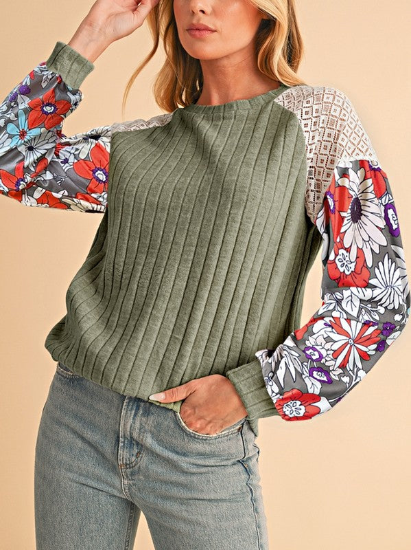 Cotton Stripe  Drop shoulder Sweatshirt