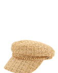 Tweed Beret Chain Hat