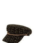 Tweed Beret Chain Hat