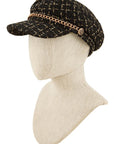 Tweed Beret Chain Hat