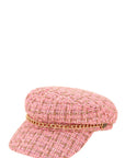 Tweed Beret Chain Hat