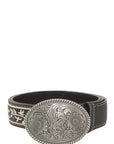 Metal Oval Buckle Flower Belt