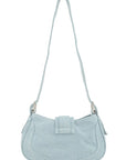 Decorative Buckle Denim Shoulder Bag