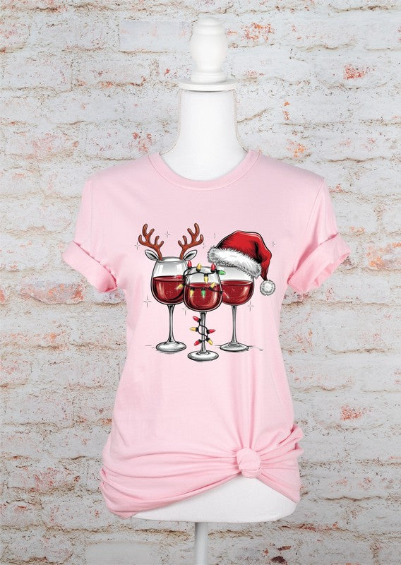 PLUS Christmas Wine Glass Graphic Tee