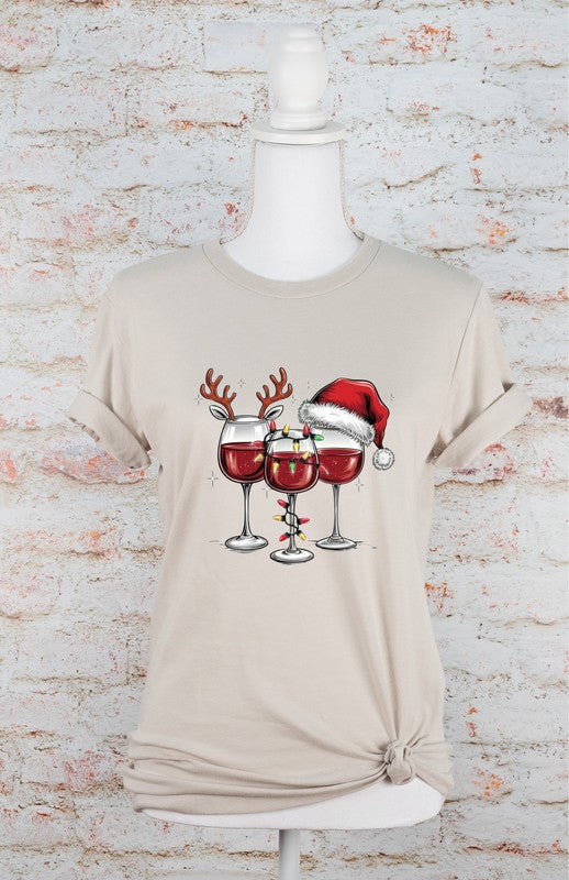 PLUS Christmas Wine Glass Graphic Tee